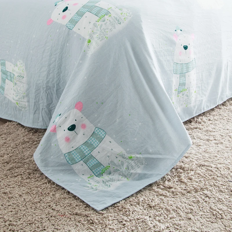 Синий Носки с рисунком медведя из мультика узор полиэстер простыня комплект