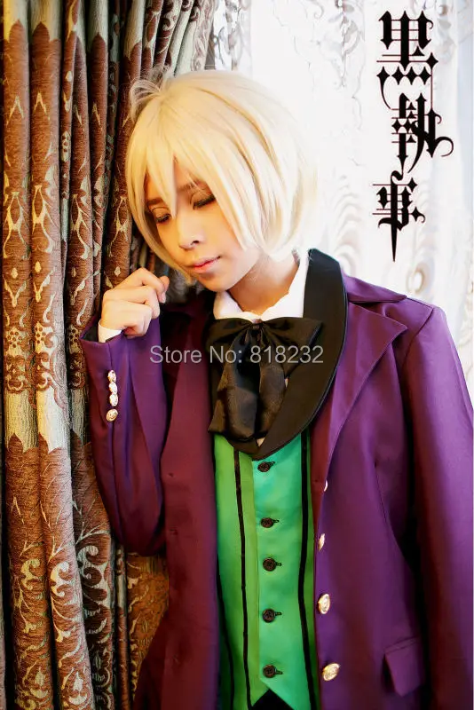 Костюм черный Батлер 2 Kuroshitsuji Alois Trancy пиджак рубашка шорты наряд для