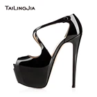 Женские туфли на очень высоком каблуке, туфли-лодочки на платформе с открытым носком, 2021, женские босоножки большого размера на платформе, Шпилька сандалии пятки