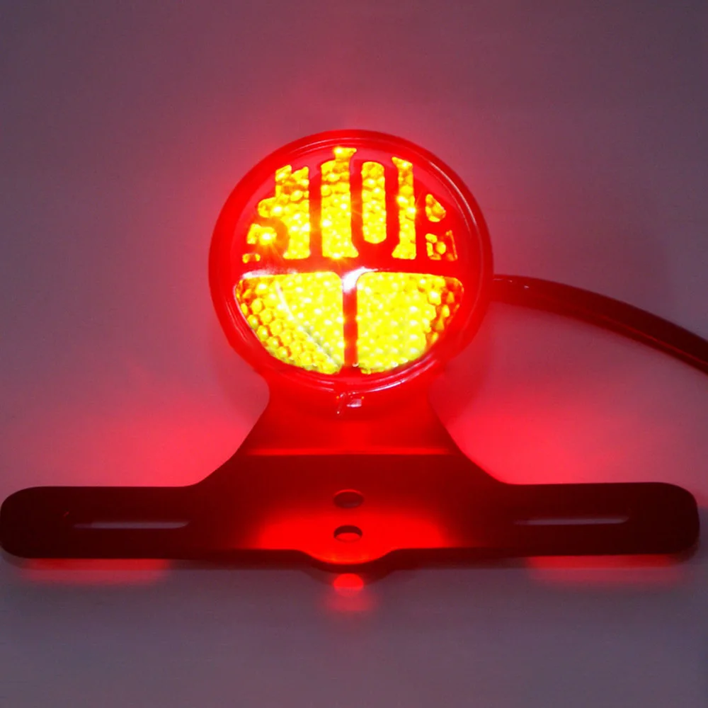 

12V License Plate Lamp Brake Tail Light LED Stop Light Universal for Motorcycle