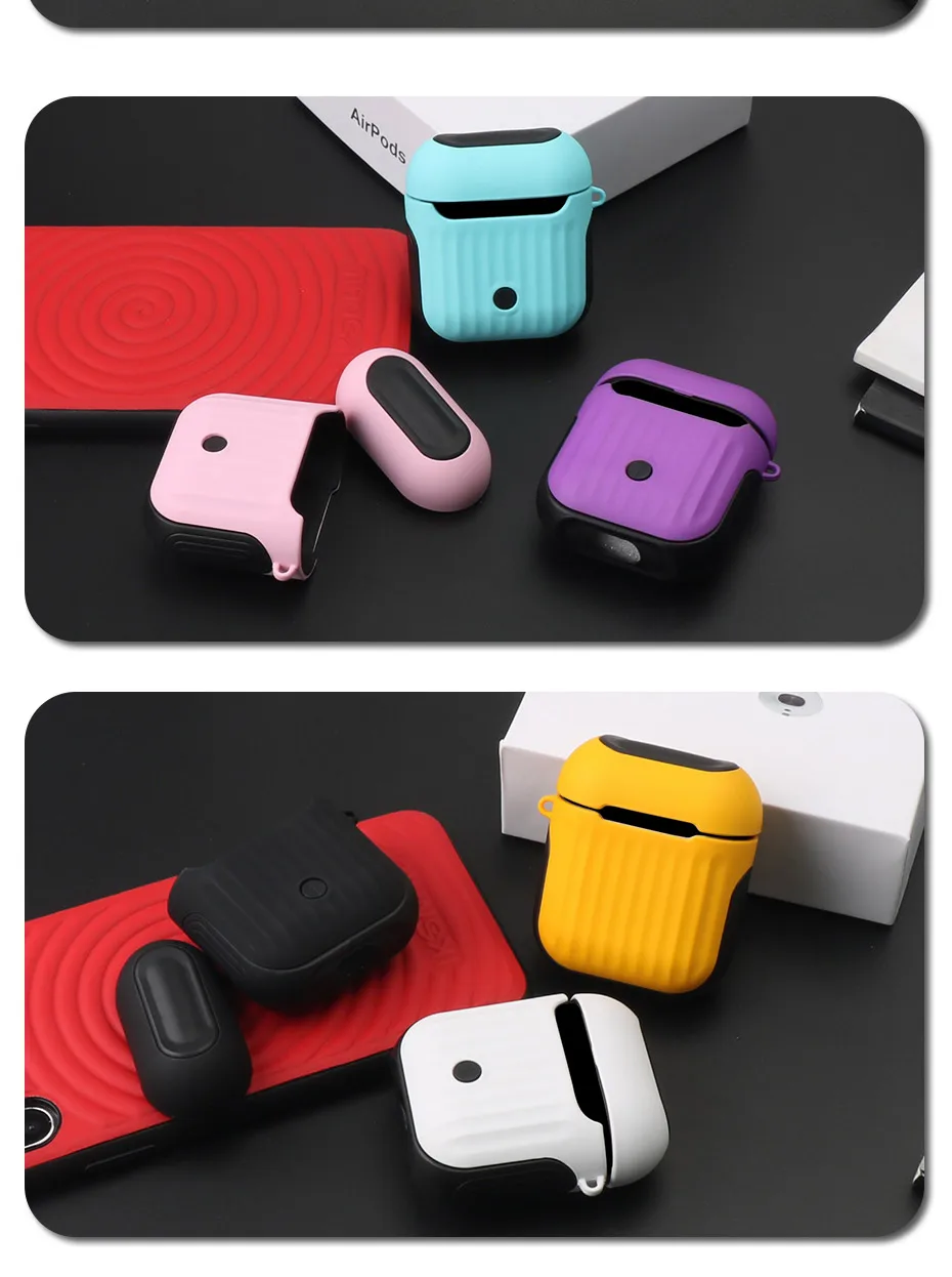 IKSNAIL для AirPods чехол Защитный силиконовый чехол беспроводной синий чехол для наушников противоударный чехол для наушников для Apple Airpod