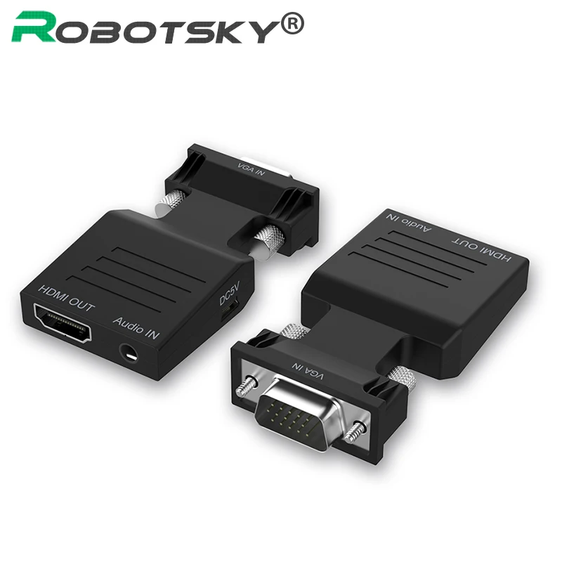 1080P VGA в HDMI адаптер с 3,5 мм аудио выход аналого-цифровой av-конвертер кабель для проектора монитор HDTV ноутбук