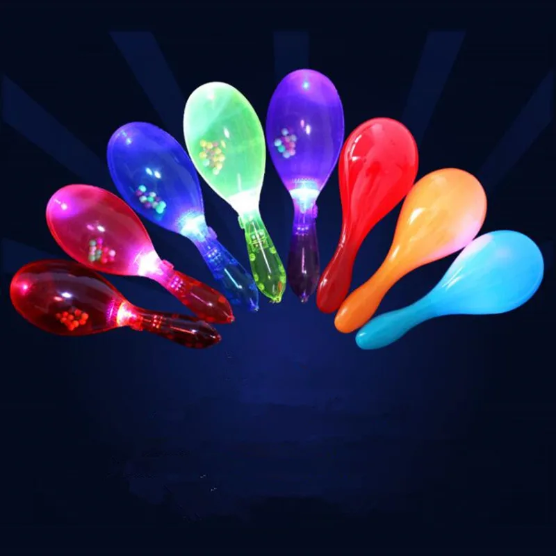 Светодиодный музыкальный шейкер maracas для детей, перкуссионные игрушки, светящиеся вечерние, свадебные украшения, Рождество, navidad