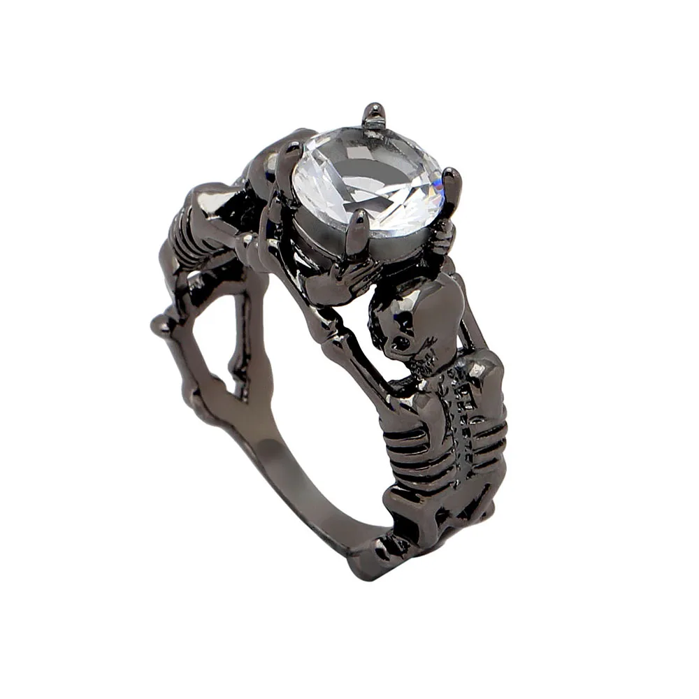 UFOORO Ghost Evil Skull Skeleton Hand CZ кольцо европейский и американский стиль панк моторное байкерское мужское кольцо новое череп мужские ювелирные изделия