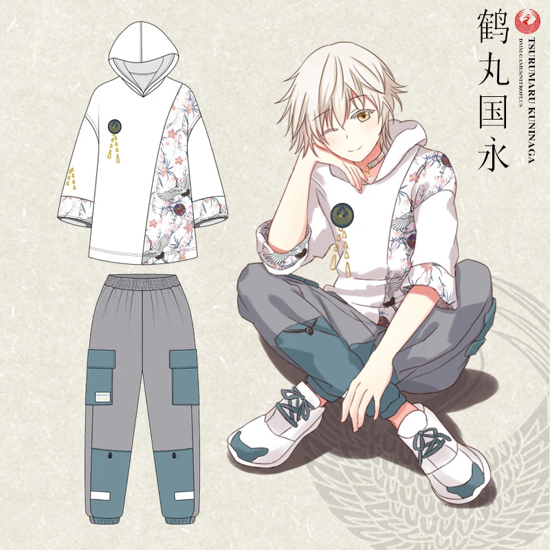 Японский Touken Ranbu Online Tsurumaru Kuninaga косплей футболка с капюшоном рукав свитер в стиле