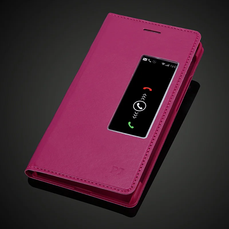 Роскошный кожаный чехол-книжка для Huawei Ascend P7 Модный чехол Бесплатная доставка