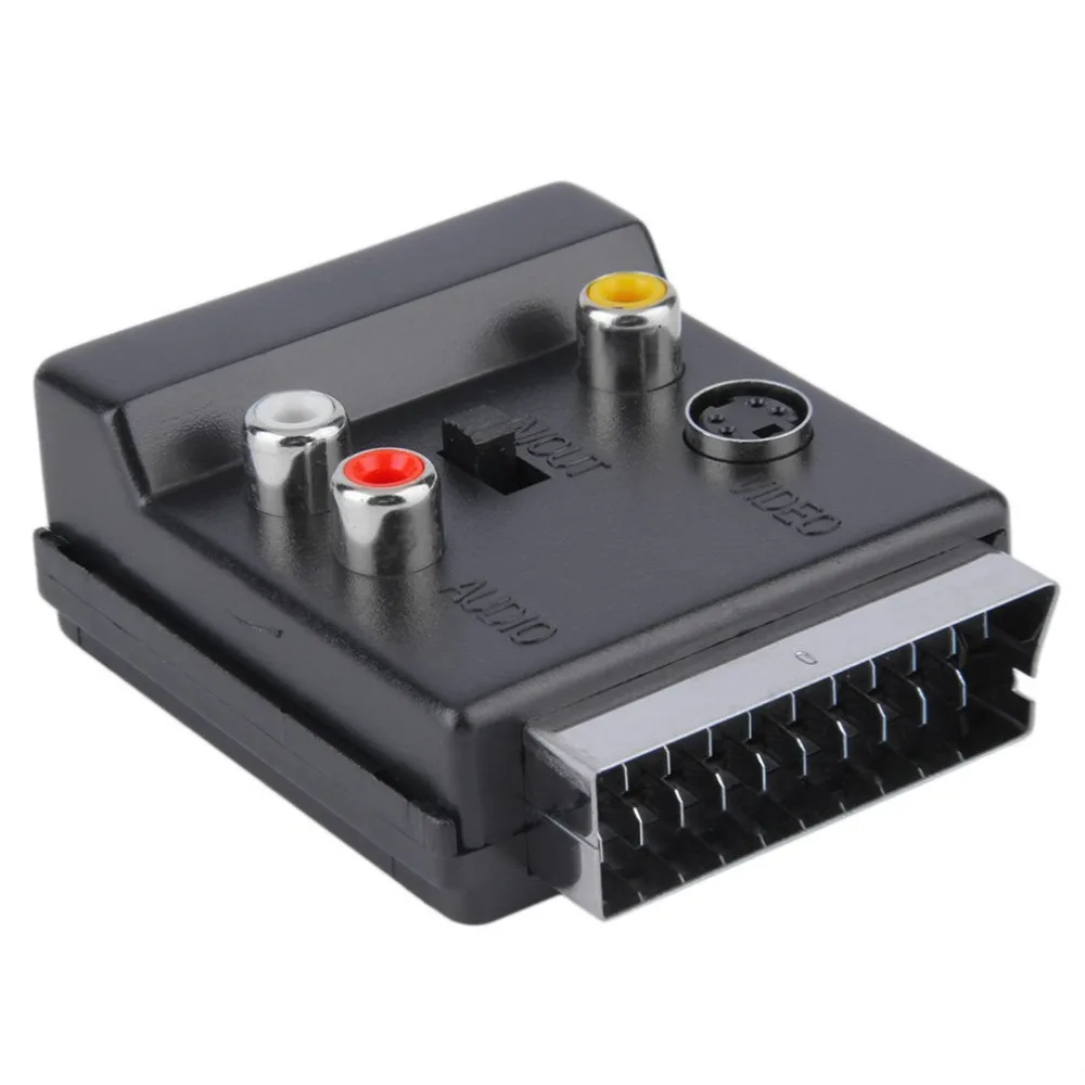 Convector able Scart Male-Female S-Video 3 RCA аудио адаптер Черный scart rca |
