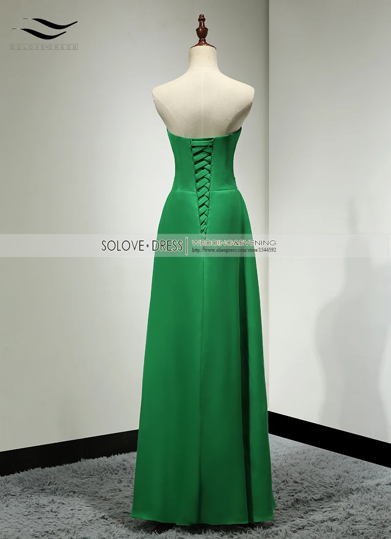 Solovedress элегантное ТРАПЕЦИЕВИДНОЕ Сверкающее Настоящее фото шифоновое зеленое