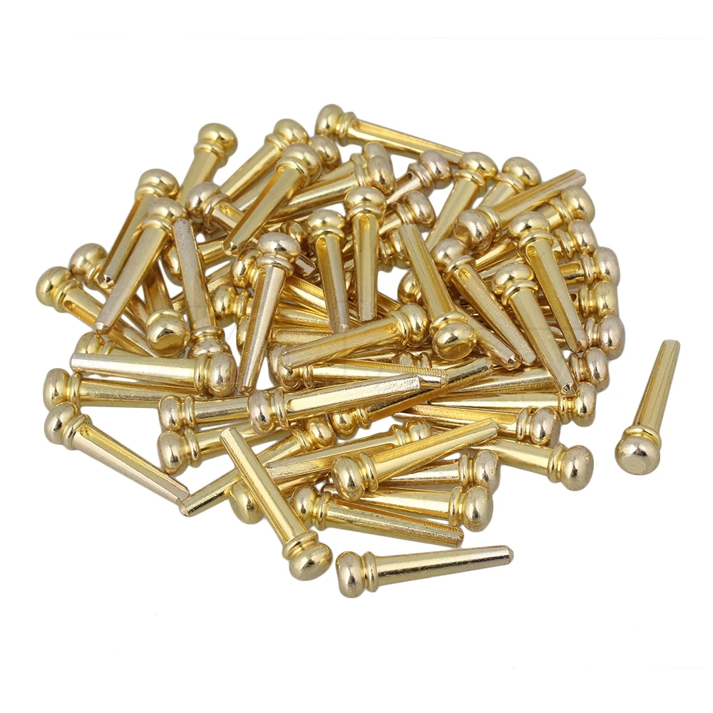 

Yibuy 300pcs Golden Brass Slotted Bridge Pins End Pins Set for Acoustic Guitar Replacement