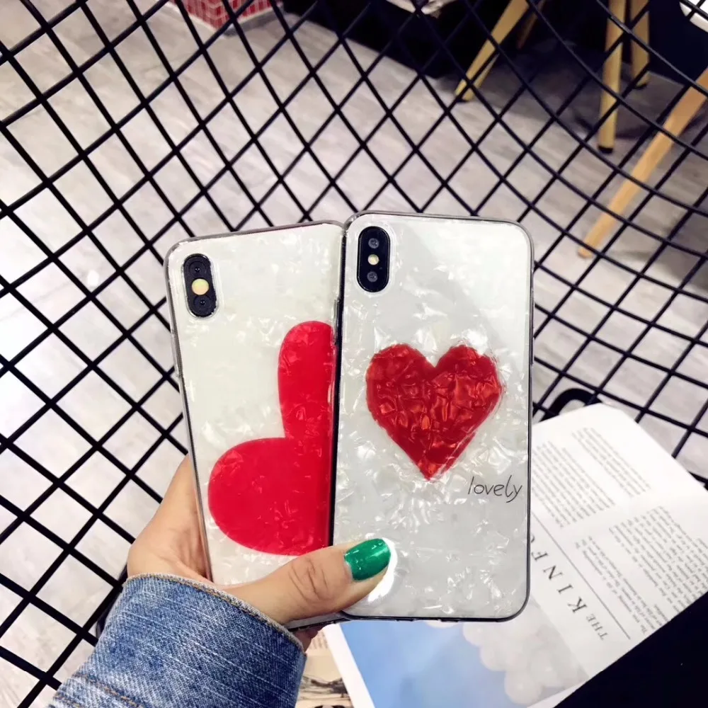 AYJ Hot fashion heart-shaped Shell Newest Tpu silicon cover case for iphone 6 Plus 6s p7 7 plus 8 X popular phone |