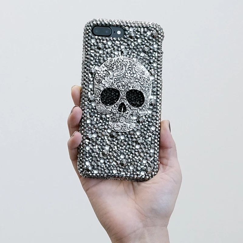 Для Samsung A8 Plus 2018 3D крутой панк шипы шпильки заклепки бриллиантовый блестящий