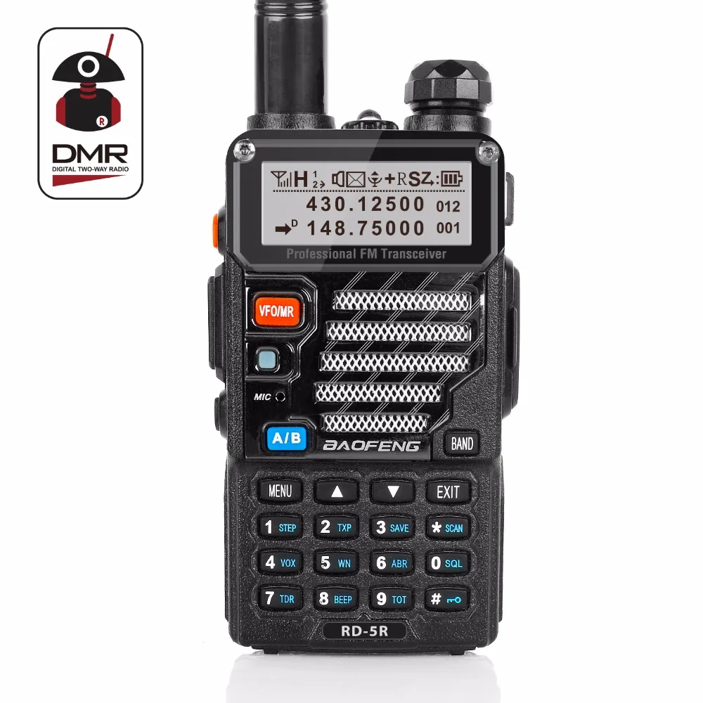 Baofeng RD-5R DMR Tier II VFO цифровой двухдиапазонный двухслотовый 136-174/400-470MHz двухсторонняя рация