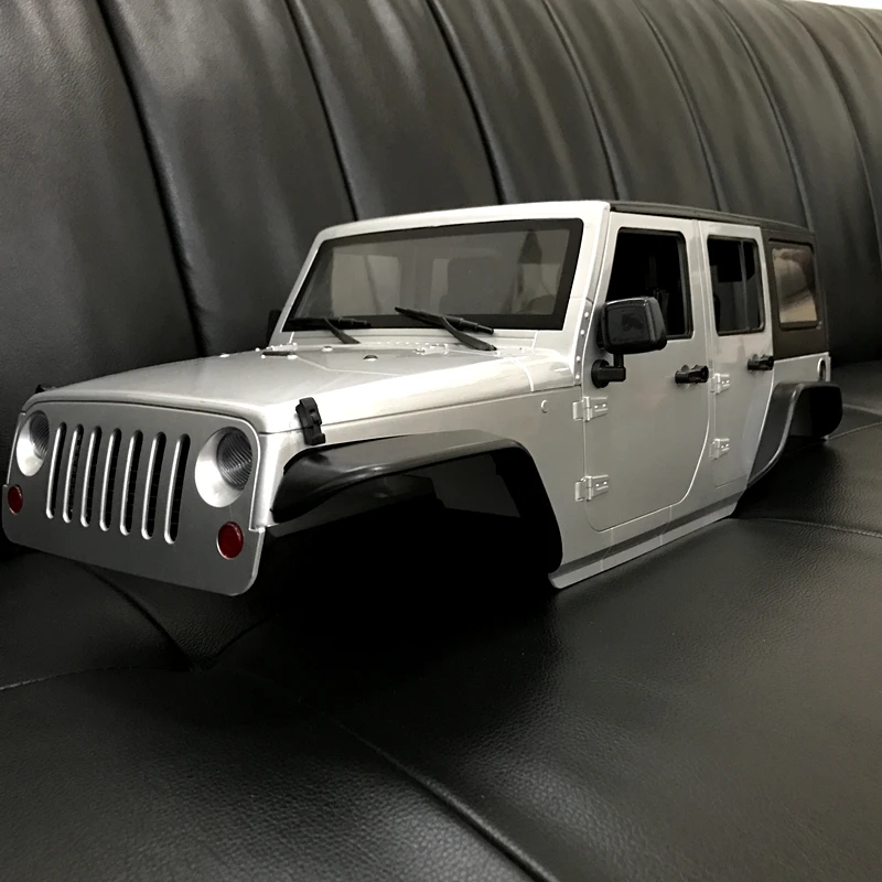 SILVER В разобранном виде 12,3 дюйма 313 мм Колесная база jeep Wrangle корпус автомобиля для 1/10 RC Гусеничный осевой SCX10 и SCX10 II 90046 90047 - Цвет: SILVER