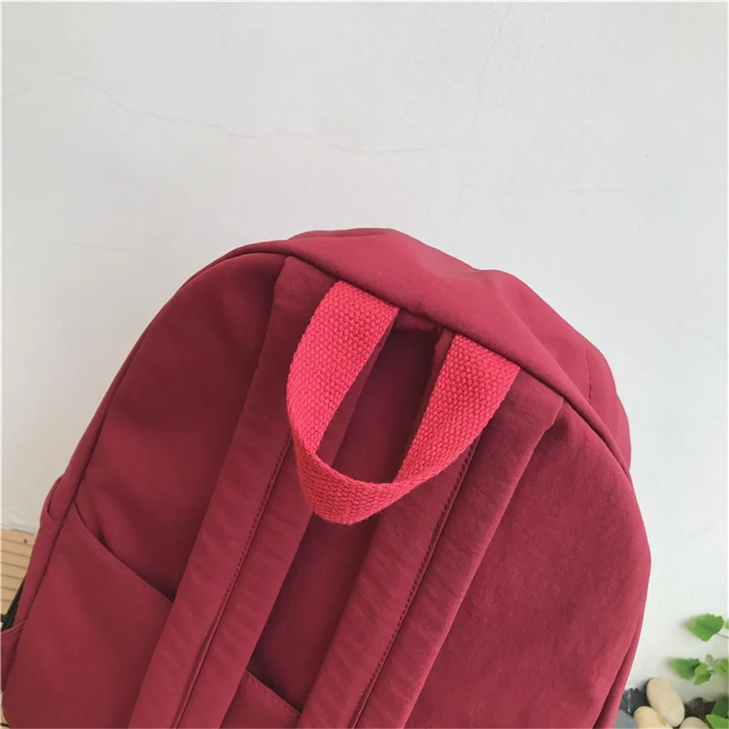 

Aelicy Women Casual Letter Print Nylon Backpack Simple Versatile College Campus Large Capacity Female Backpack School