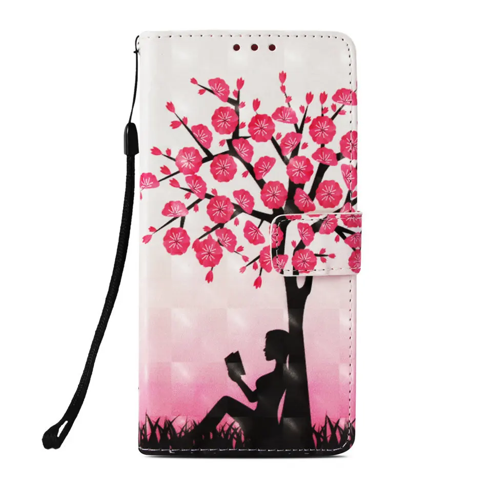 Plum Tree Girl Роскошный чехол для samsung Galaxy S10E S10 S9 S8 плюс Xcover4 G390F A3 A5 j3 j5 j7 Чехол-бумажник с Отделом для карт и милые Повседневное Etui P03E - Цвет: Plum Tree Girl
