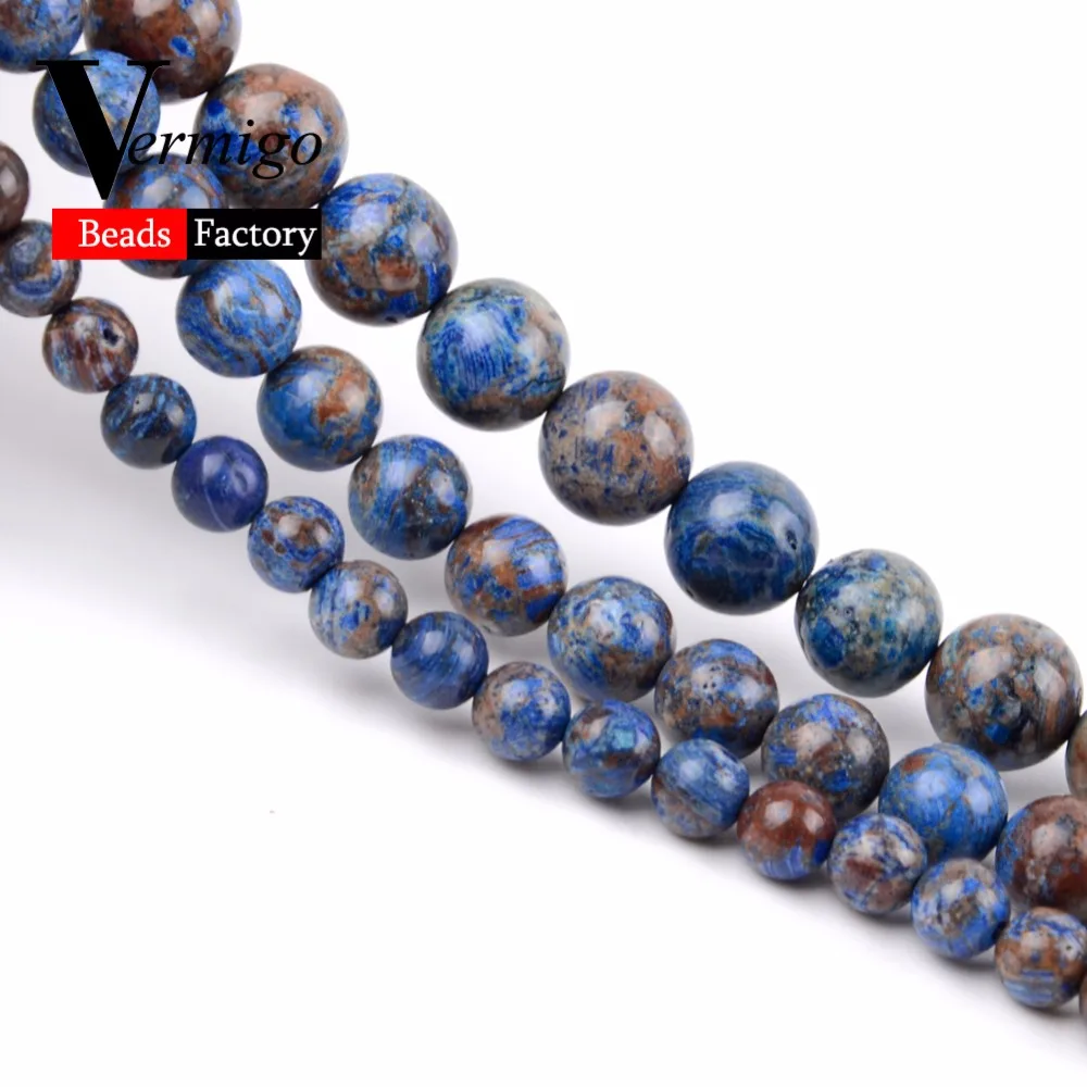 Синие Бусины Charoite из натуральных камней для изготовления бижутерии 6 8 10 мм