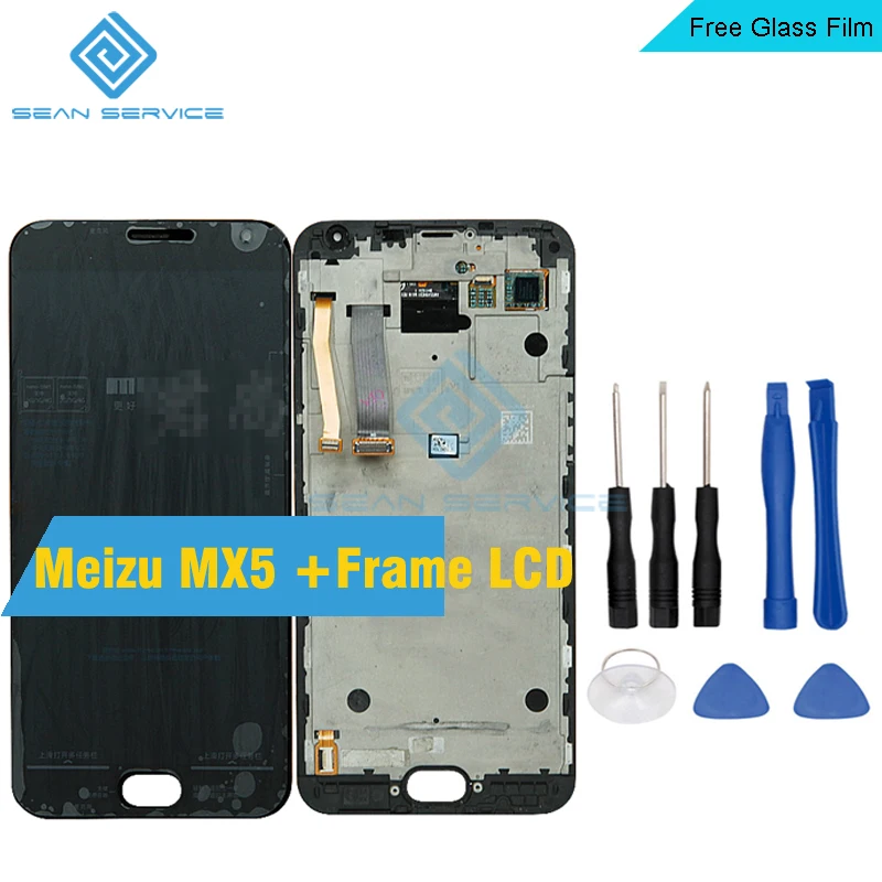 100% Оригинал Meizu MX5 ЖК-Дисплеем и Сенсорным Экраном + Рамка Планшета Ассамблея lcd