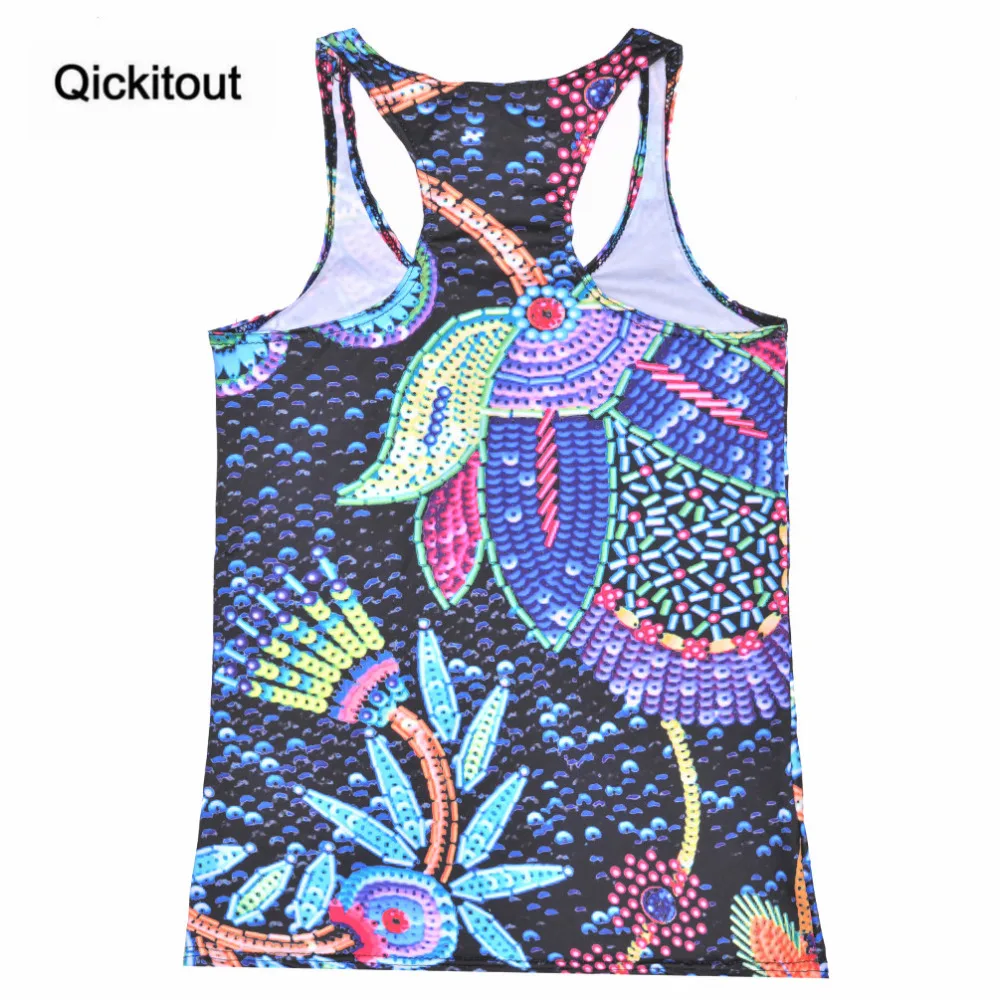 Женские майки без бретелек Qickitout повседневные голубые рукавов с цифровой печатью