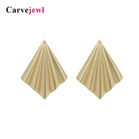 carvejewl stud earrings irregular leaf shape earrings jewelry for women girl gift matte gold silver color earrings simple trendy