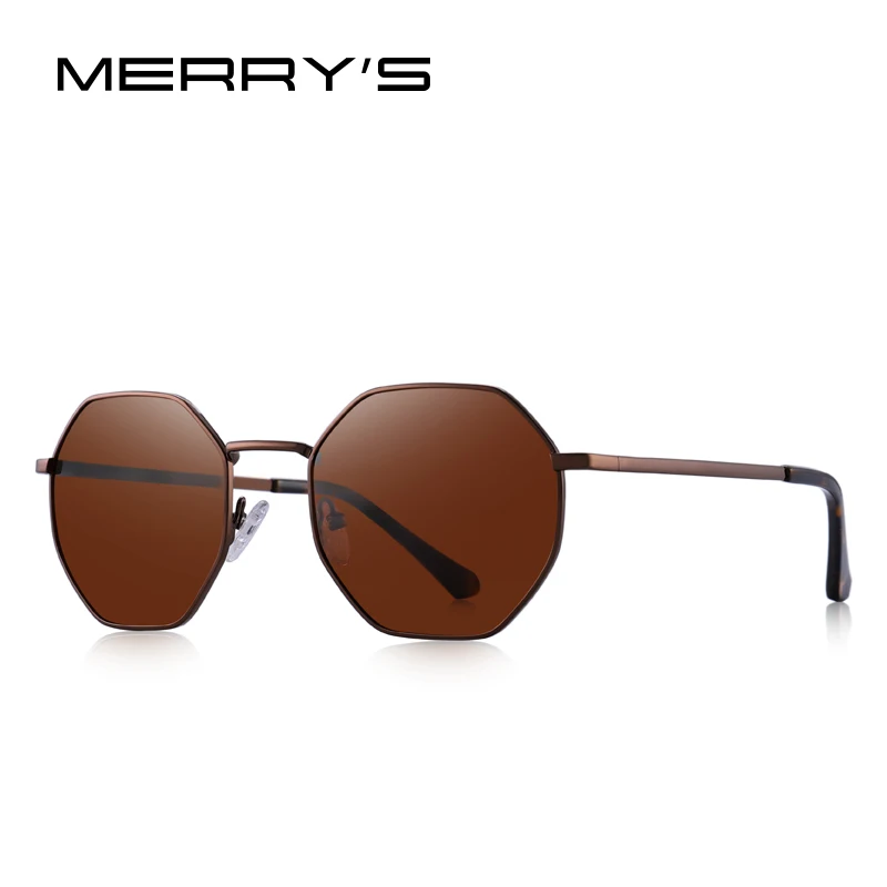 C04 Brown MERRYS дизайн женские модные квадратные Поляризованные Солнцезащитные очки женские трендовые солнцезащитные очки восьмиугольная оправа защита UV400 S8319 - Цвет линз: C04 Brown