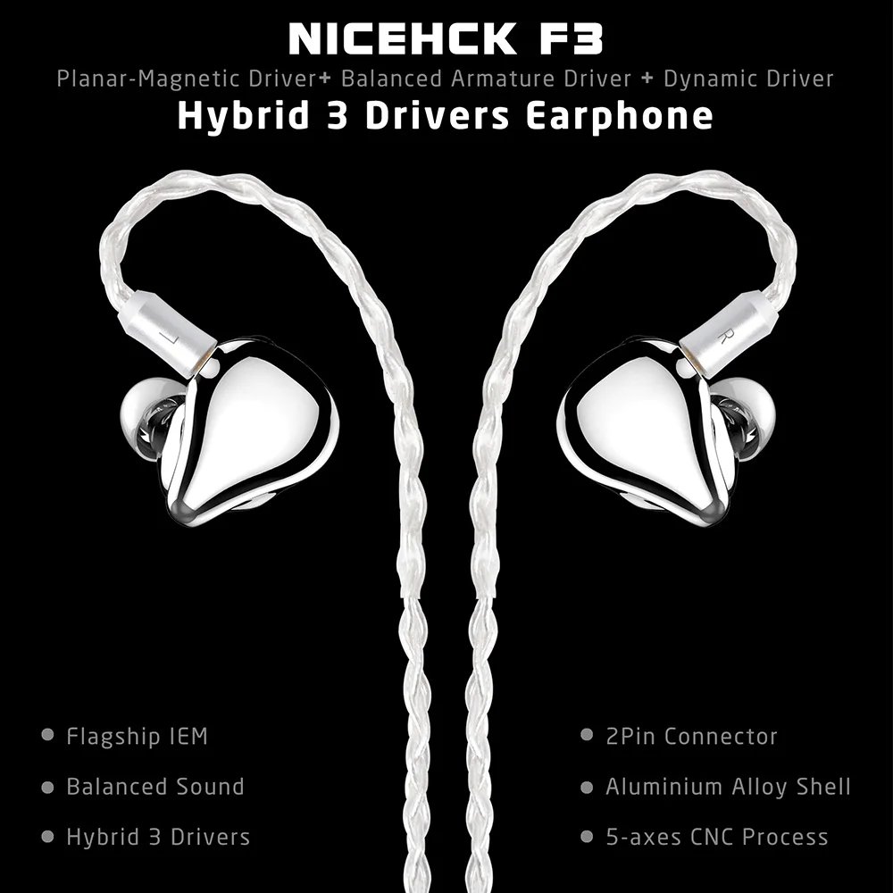 FDBRO Hi-Fi F3 флагманский плоский блок привода + 1BA 1DD 3 гибридные наушники-вкладыши