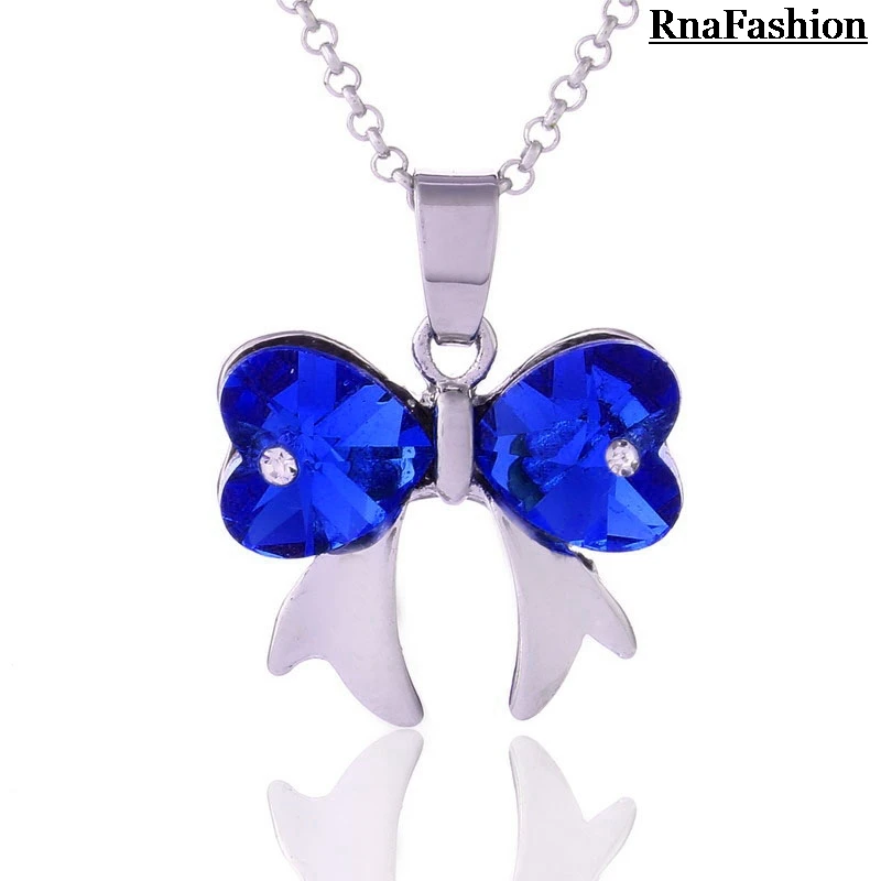 2014 оптовые продажи австрийский кристалл бант массивное ожерелье с подвеской