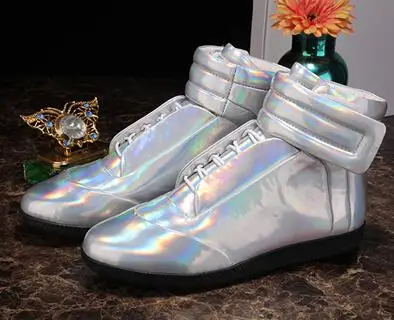 Мужская повседневная обувь смешанных цветов; chaussure homme; модная обувь с высоким берцем; мужские дизайнерские кроссовки; ботильоны - Цвет: picture 14