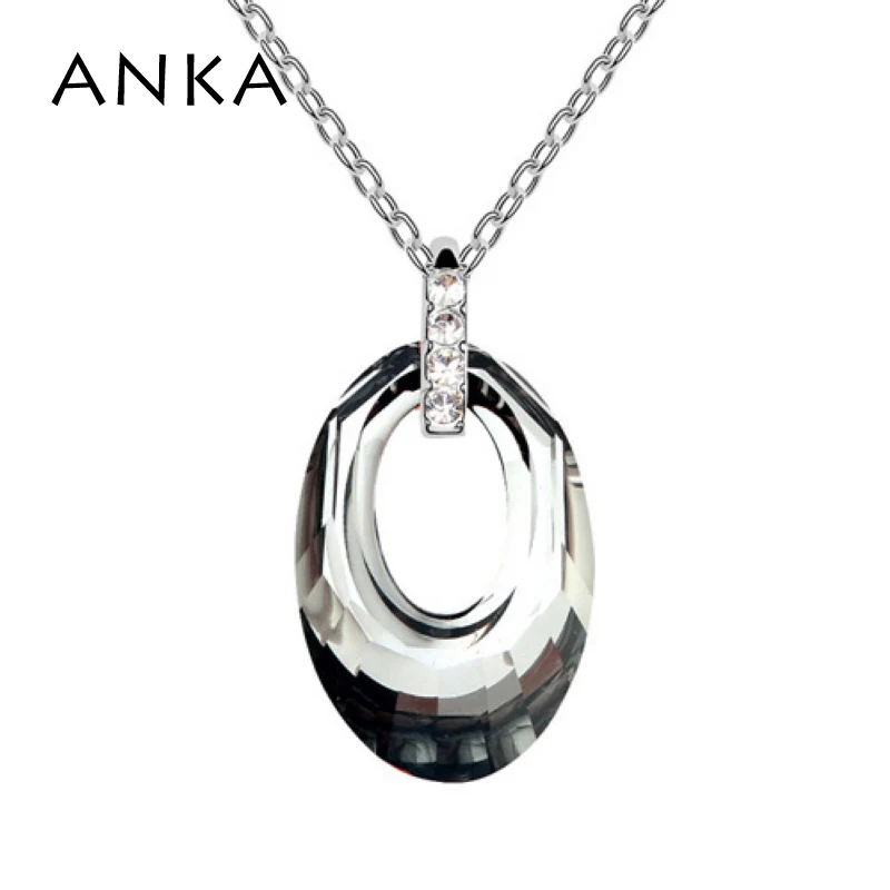 

ANKA Ellipse Crystal Pendant Hollow Oval Necklace Crystal Jewelry For Women Gift Crystallized Crystals from Austria #89340