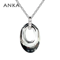 anka ellipse crystal pendant hollow oval necklace crystal jewelry for women gift crystallized crystals from austria 89340