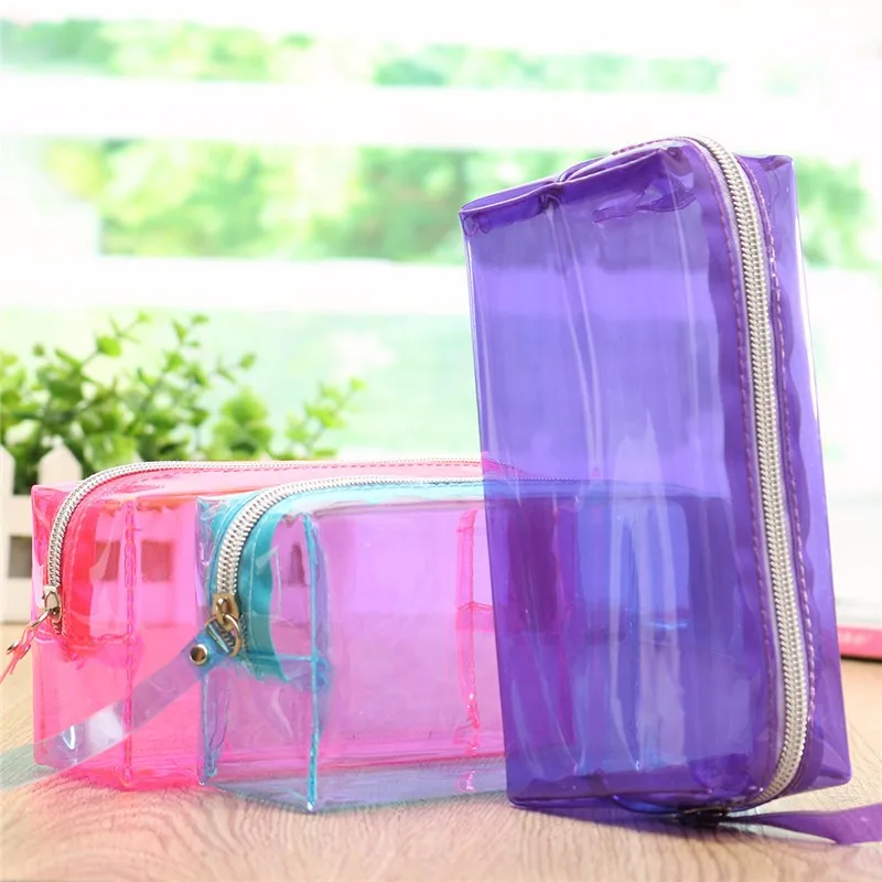 Новейший вместительный прозрачный чехол-карандаш косметичка сумка на молнии для