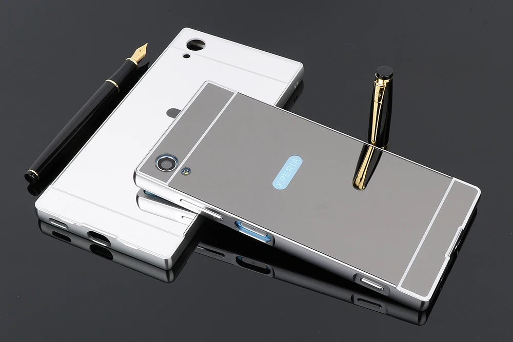 Роскошные зеркальные чехлы из розового золота для sony Xperia xa1 plus, алюминиевая металлическая рамка, задняя крышка для sony Xperia XA 1 Plus