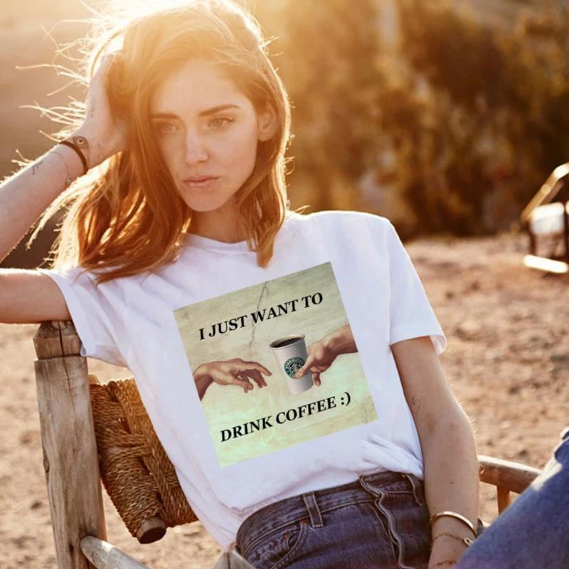 Эстетическая футболка с забавным принтом Tumblr топы и футболки короткими рукавами