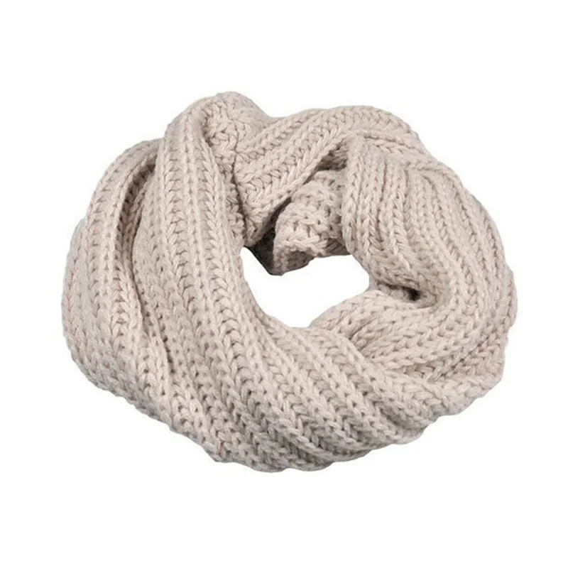 Новые модные зимние вязаные шарфы для женщин теплый Плетеный одиночный шейный