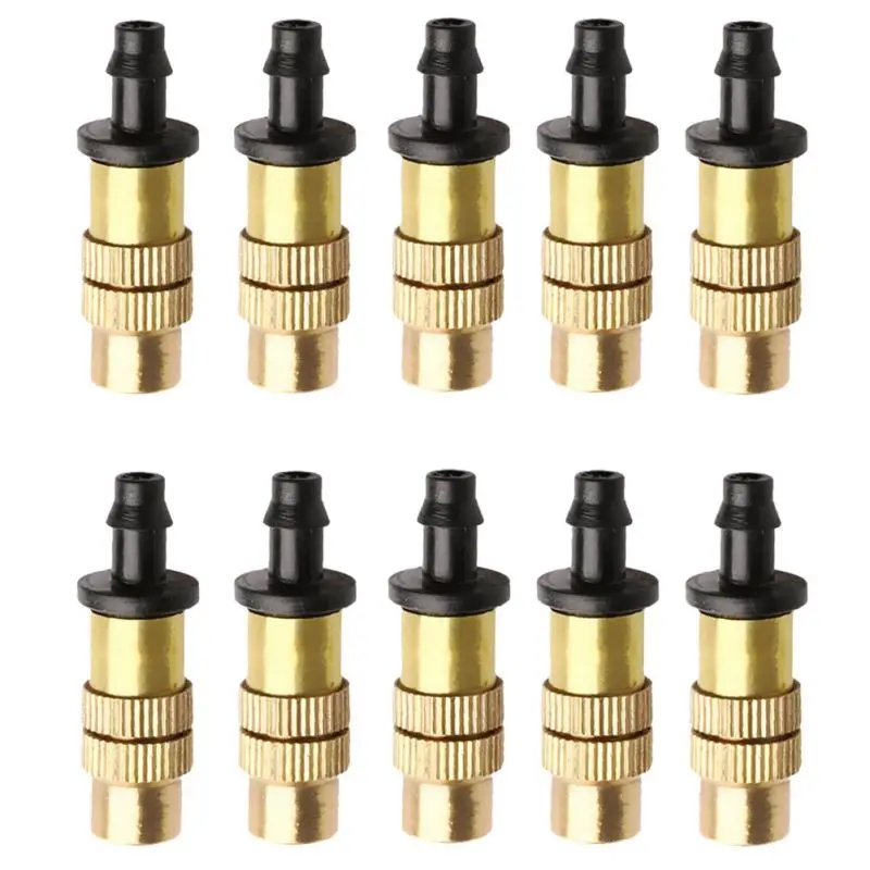 

Brass Spray Sprinkle Adjustable Misting Nozzle Gardening Water Cooling 10 Pcs