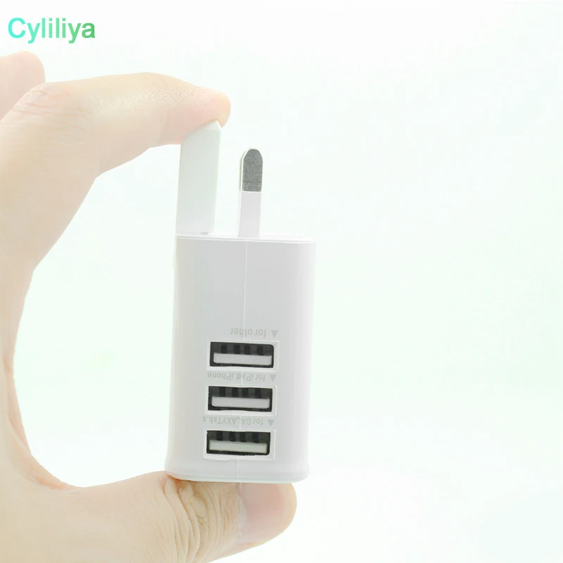 5 шт. 3 usb порта Великобритания ГБ Pin разъем устройство для зарядки из настенной