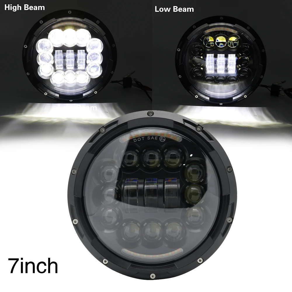 Новый 7 дюймовый круглый Moto rcycle проектор LED &quotголовной светильник с Halo &amp DRL