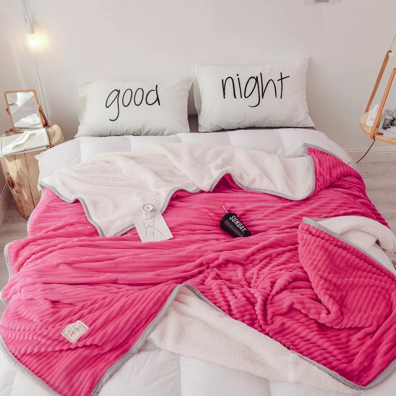 Полосатое бархатное Флисовое одеяло двустороннее супер мягкое плюшевое серый