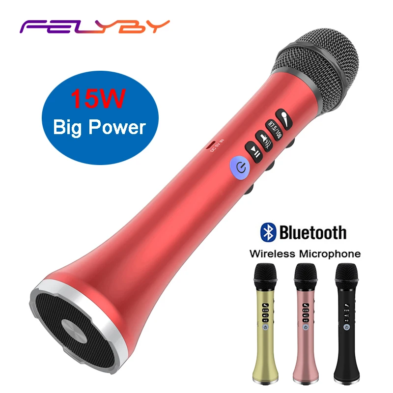 FELYBY Профессиональный Портативный беспроводной Bluetooth микрофон для караоке