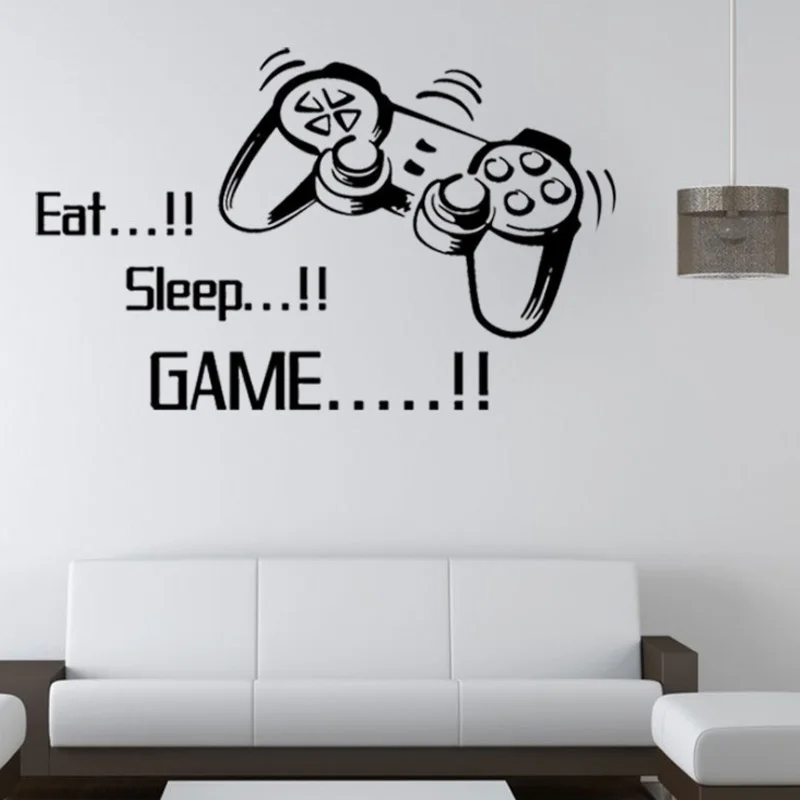 Eat Sleep Game виниловые украшения для дома игровой контроллер мальчиков спальни