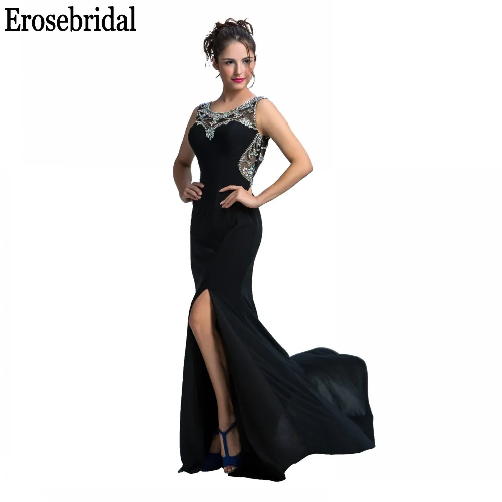 [Распродажа] Erosebridal сексуальное иллюзионное длинное платье для выпускного вечера