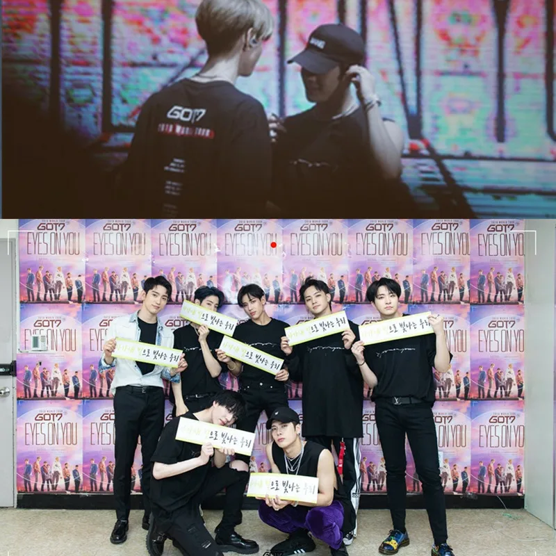 Kpop GOT7 черные хлопковые свободные модные толстовки с круглым воротником женские