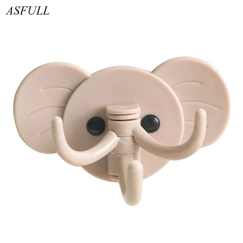 Милый настенный крючок со слоном кухонный Крючок для ванной без гвоздей дверной