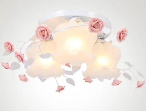 Flower rose LED pendant light cloud frosted glass lamp shade absorb simple dinner sitting room bedroom petals ZL360 | Лампы и