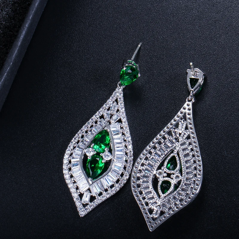 Женские длинные висячие серьги BeaQueen элегантные серьги-капли с кристаллами из