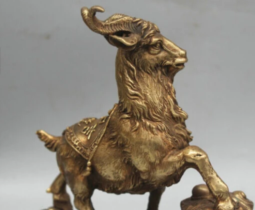 10'' China Wealth Money Auspicious Animal Sheep Goat Bronze Statue decoration bronze factory outlets | Дом и сад