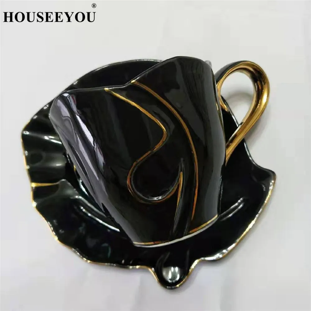 HOUSEEYOU европейские Роскошные Кристаллы Ожерелье декор чашка молока кофе блюдце