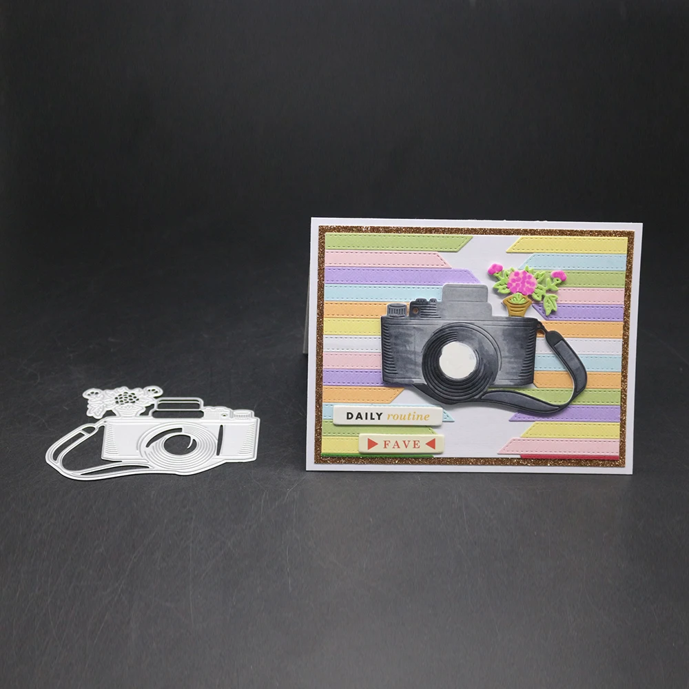 Металлическая режущая штемпели &quotФотоаппарат&quot Рамка трафареты для DIY