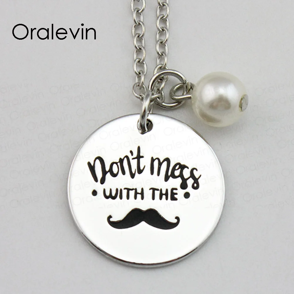 

DON'T MESS WITH THE Inspirational Hand Stamped Engraved Accessories Custom Pendant Necklace Gift Jewelry,10Pcs/Lot, #LN1709