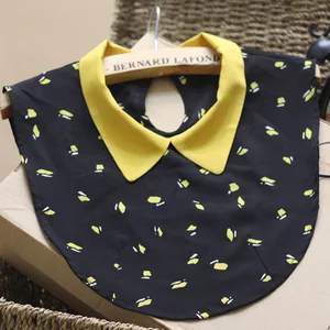 Женская шифоновая рубашка boetie, голубая рубашка в полоску со съемным фальшивым воротником, оригинальный воротник-пустышка Питер Пэн, Осень-зима