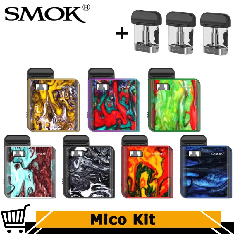 Оригинальный комплект SMOK MICO с аккумулятором 700mAh Mico 10 26 Вт MOD 1 7 мл картридж Pod сетка